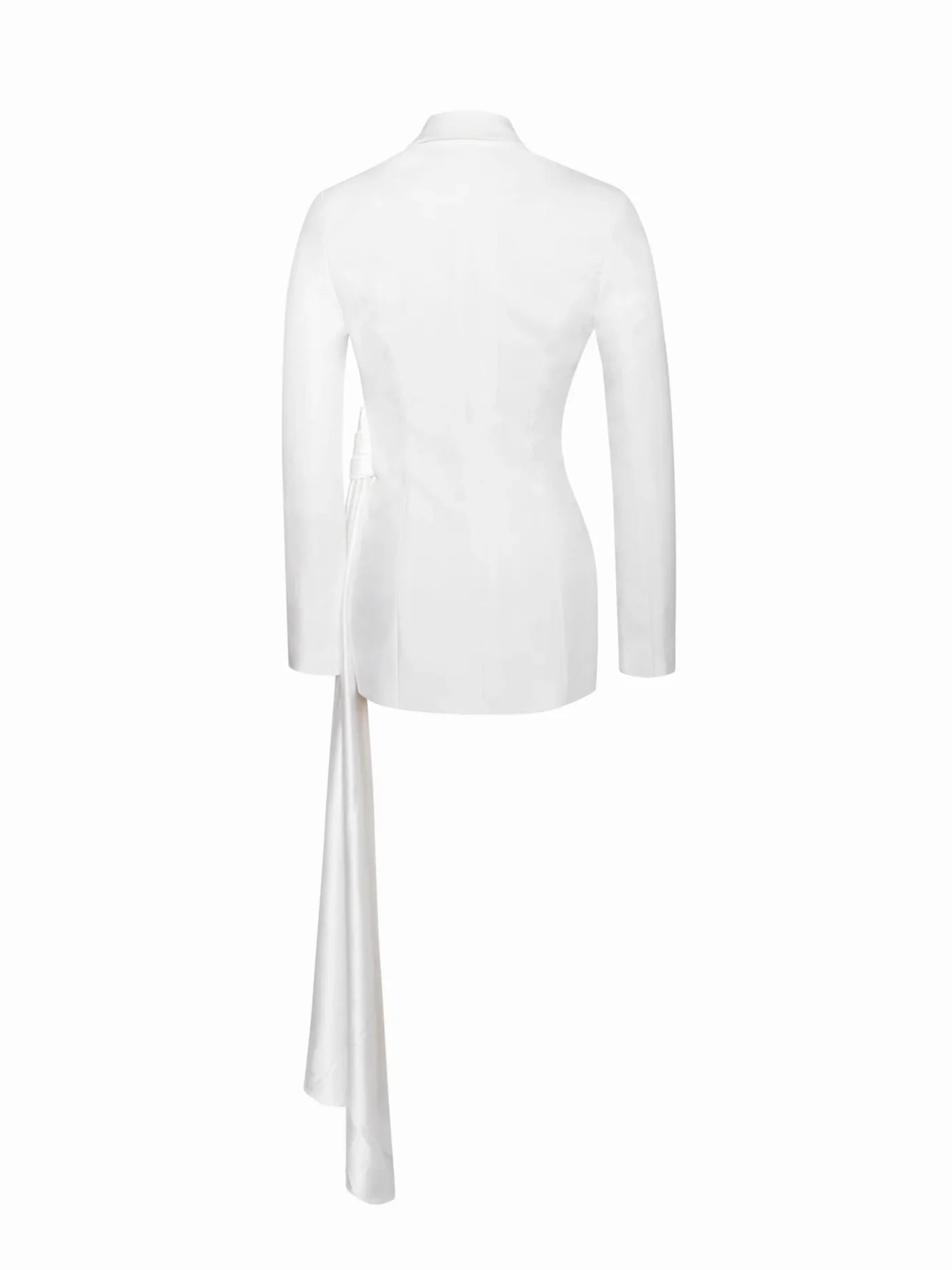 Skyfall White Draping Blazer - HOUSE OF SHE