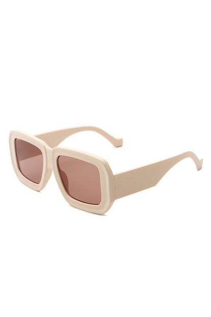 Square Retro Bold Fashion Flat Top Sunglasses - HOUSE OF SHE